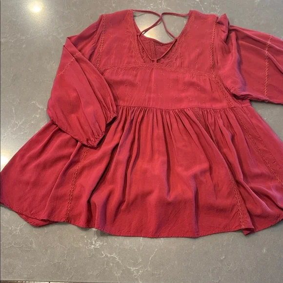 Altar'd State Burgundy Peasant Blouse - Picture 4 of 4